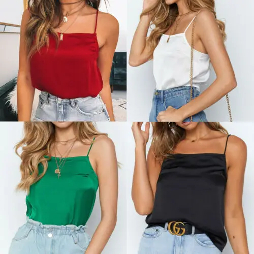 Повседневные топы NUEVA Mujer Camisola llano с ремешками Chaleco Blusa sin mangas tanque|Топы| |