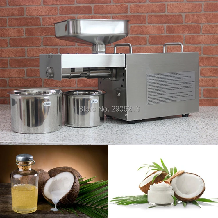 Stainless steel automatic coconut oil extractor, coconut oil maker, mini oil press machine for coconut & seeds