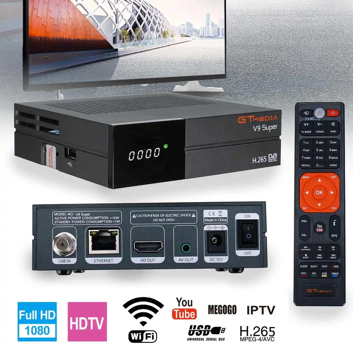GTMedia V9 супер Full HD DVB-S2 спутниковый ресивер Европа cccam-Cline же Freesat ТВ коробки