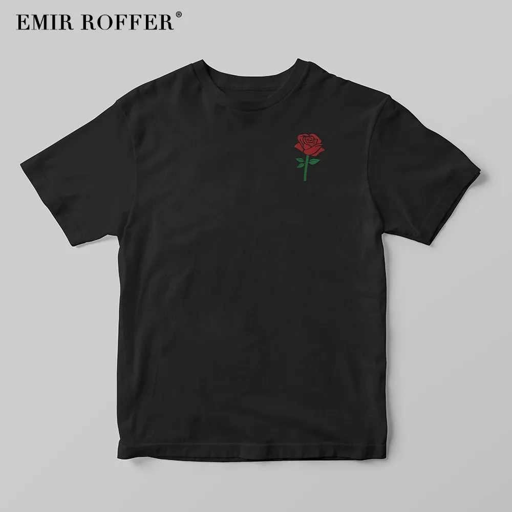 EMIR ROFFER красная роза черная женская футболка модная уличная одежда Harajuku женские