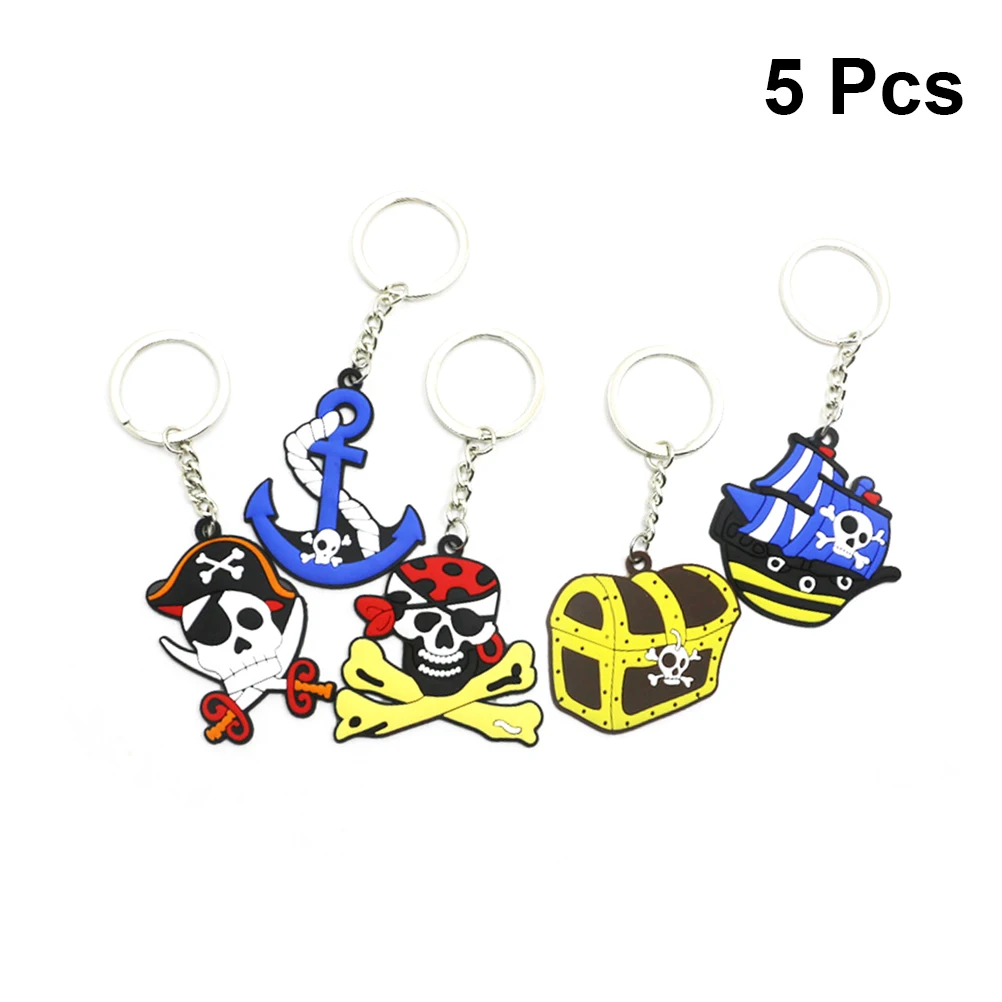 5 шт. цепочка для ключей с черепом Шарм Пиратская Тема Кошелек украшениями сумка