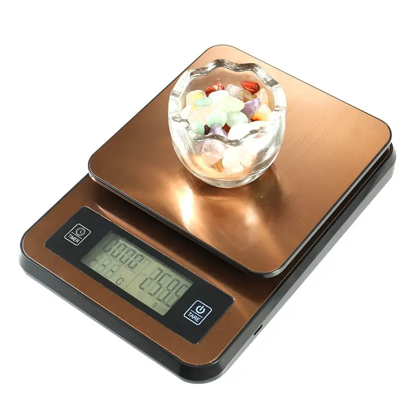 Scale Timed Kitchen Hand Made Coffee Electronic With Temperature Probe Lcd Display Scales |