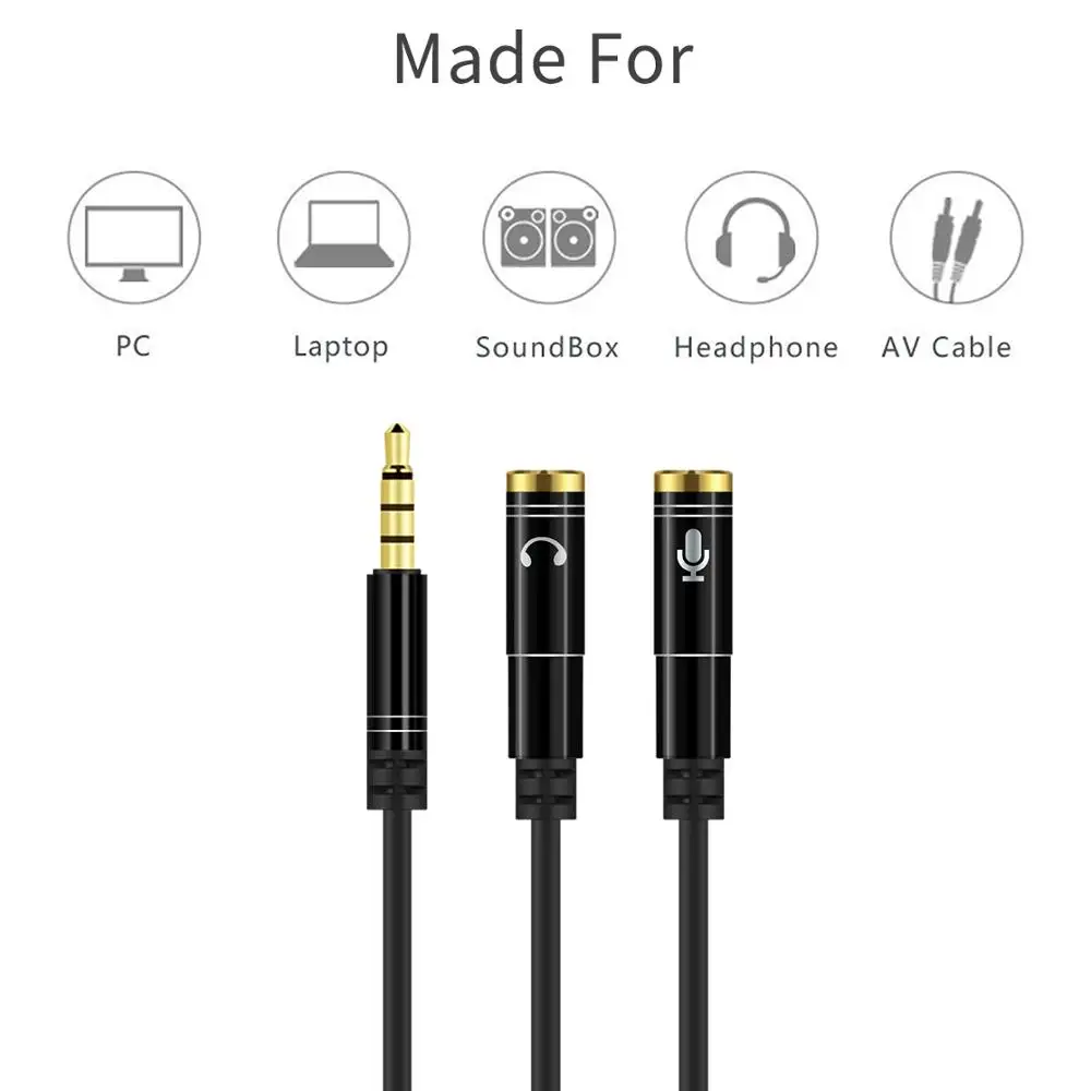 Hi Fi 4 полюсный аудиокабель с разъемом 3 5 мм сплиттер Y для наушников и переходник