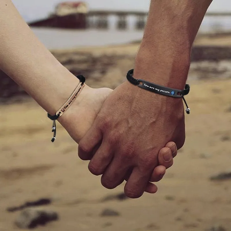 Мужской/женский браслет you's MY PERSON черный плетеный ювелирные изделия для