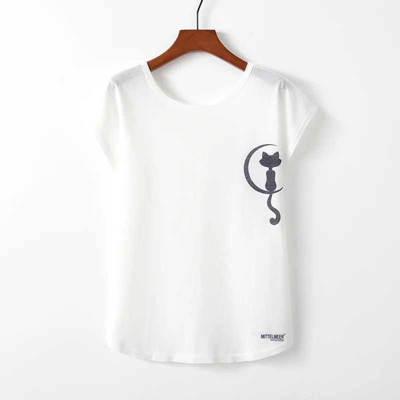 Женская футболка с принтом кошки Размеры M L XL|Футболки| |
