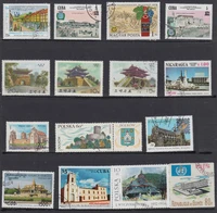 50pcslot architecture building all different from many countries no repeat unused postage stamps for collecting