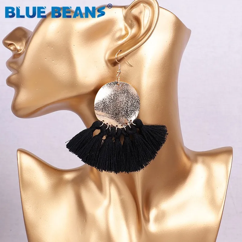 Tassel earrings bohemian statement luxury long earring handmade women geometric fringe fashion drop big vintage tribal pink 2019 | Украшения