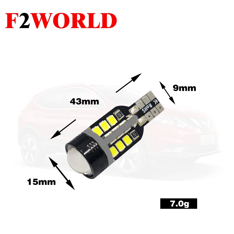 

2 . T15 24SMD W16W 921 912 2835 cob LED Canbus Error Free