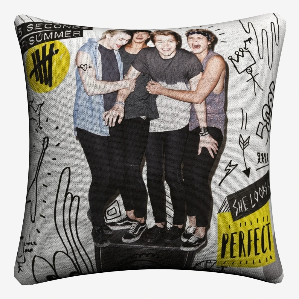 5sos Красивая музыкальная повязка Декоративная Подушка Чехол для дивана 45x45 см