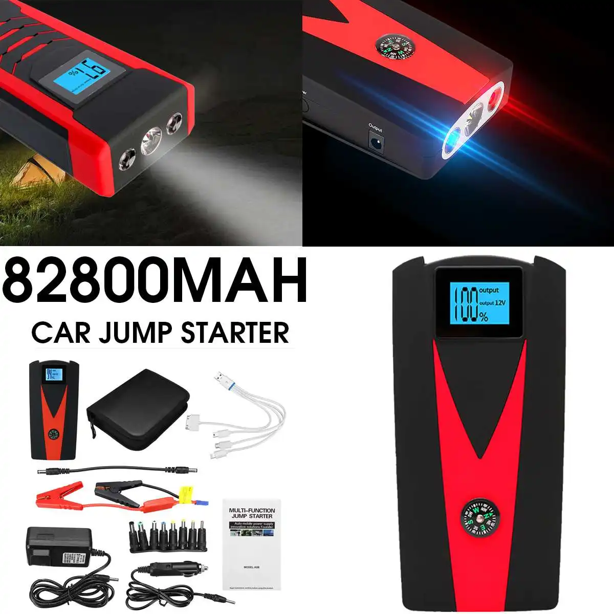 82800 мАч автомобильный пусковой стартер внешний аккумулятор Jumpstarter Авто пусковое