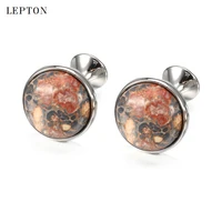hot sale leopard stone cufflinks for mens low key luxury leopardstone cufflinks lepton mens shirt cuff links relojes gemelos