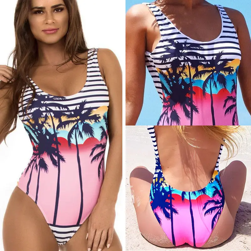 2019 женские горячие цельные купальник пуш-ап Мягкий Купальник костюм-Бикини для