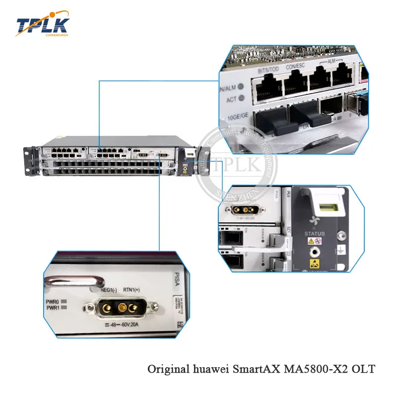 HW MA5800 X2 OLT обеспечивает 16 портовый доступ 10G GPON с 2 * MPSC (4*10G) + 1 PISB DC поддерживает
