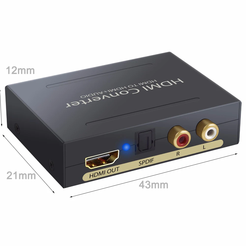 ESYNiC HDMI конвертер в оптический TOSLINK SPDIF и аналоговый RCA L/R стерео аудио экстрактор 3D