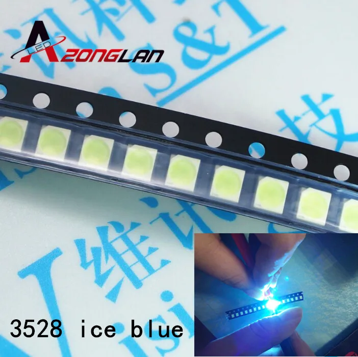 Светодиодная лампа 3528 SMD 1210 ярко синий (светло голубой) 1000 шт.|Подвесные лампочки| |