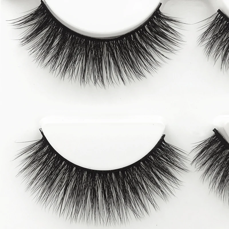 Новый 3 пары Длинные Накладные ресницы натуральный 3d норки lashes Макияж hand made