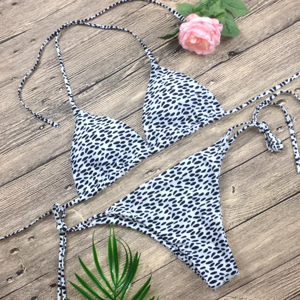 Сексуальный Новый Модный Купальник бикини с леопардовым принтом раздельный