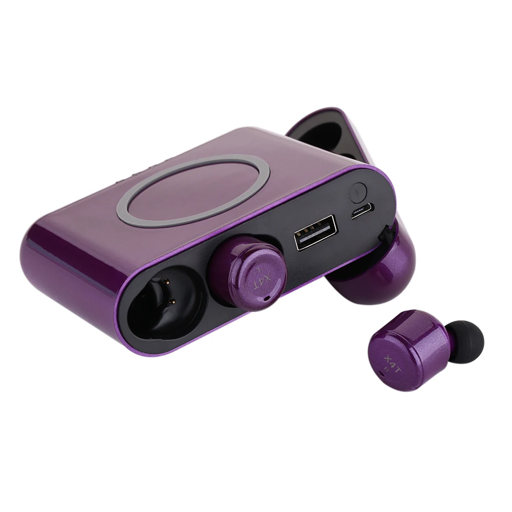 X4T TWS Bluetooth 4 2 наушники в ухо стерео гарнитура музыкальные Поддержка w/ Mic 5200mAh