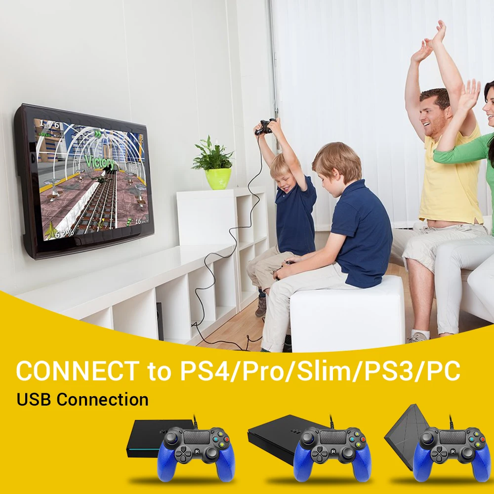 Проводной джойстик игровой контроллер гарантия 6 месяцев для PS4 двойной шок