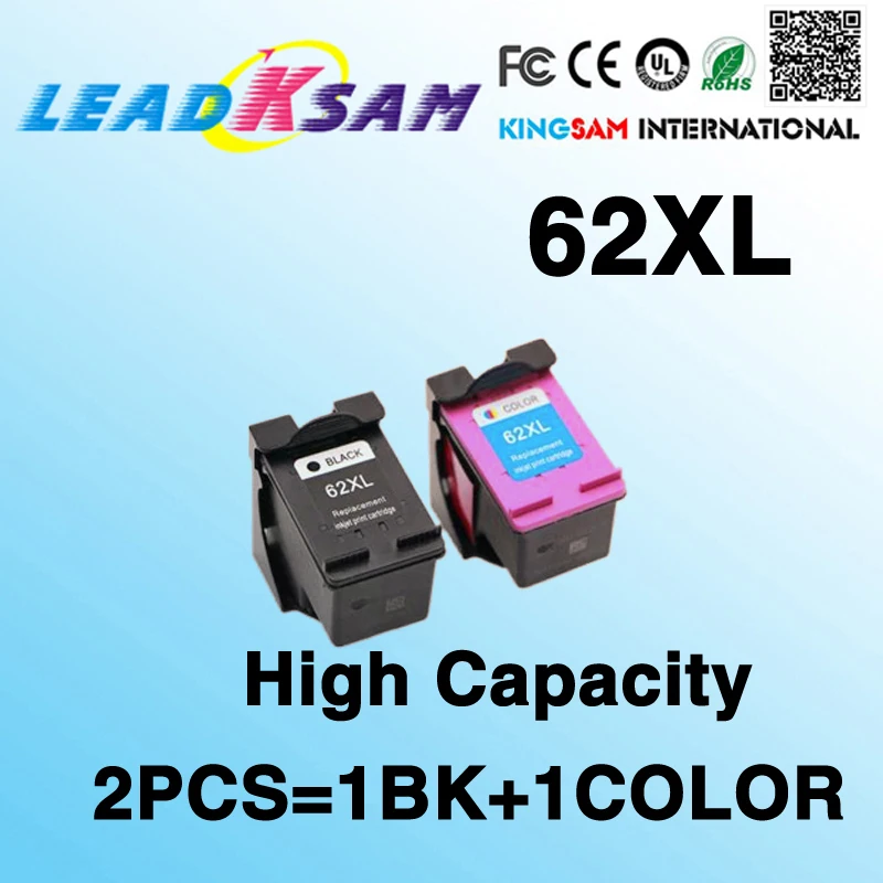 2 шт. для картриджа 62XL совместимого с hp62 62 5640 5660 7640 5540 5544 5545 5546 5548 Officejet 5740 5741 5742 5743 5744