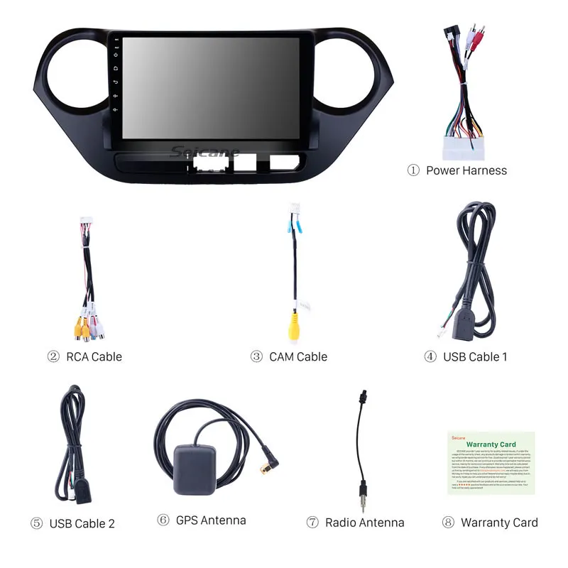 Seicane 9 &quot2Din Android 6 0/7 1/8 1 автомобильное аудио радио для HYUNDAI I10 LHD 2013 2014 2015 2016 GPS Navi