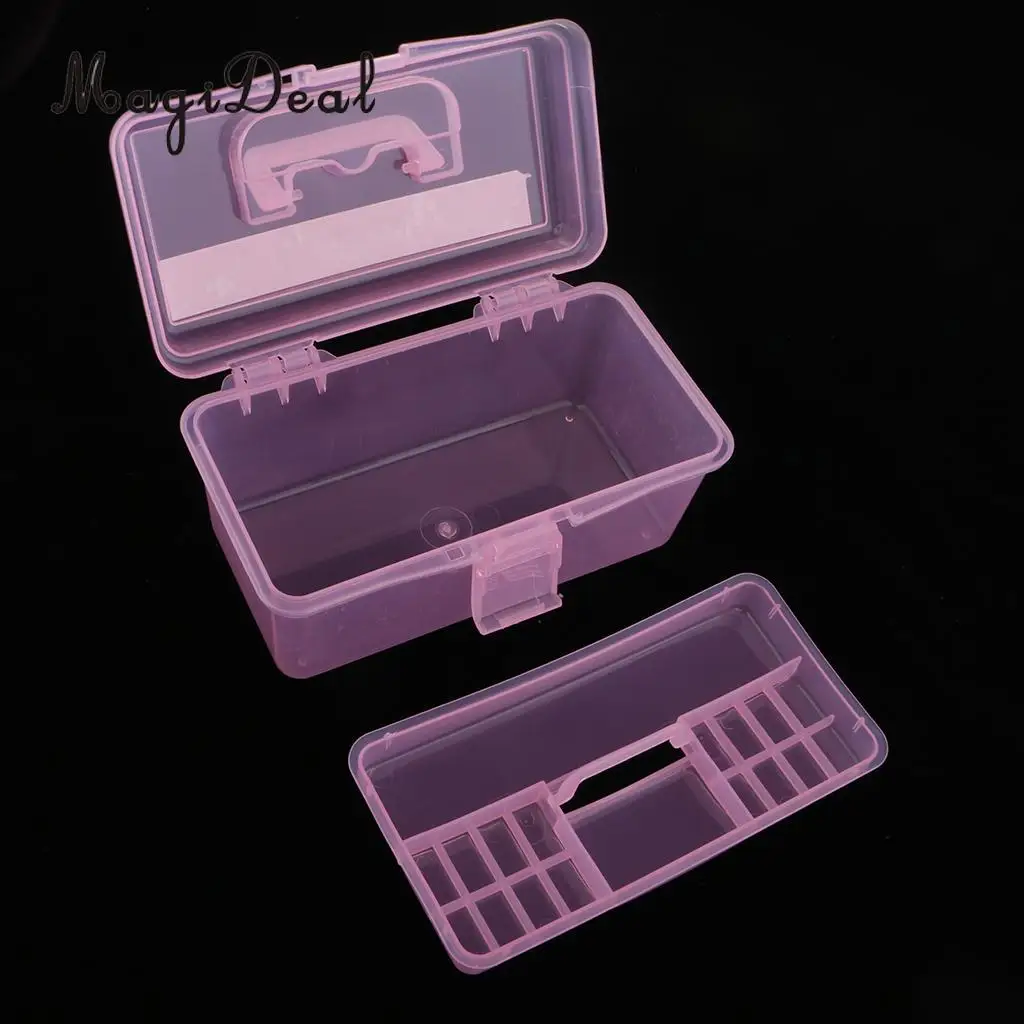 Transparent Storage Case Plastic 2 Layers Multi-functional Box Tool Organizer Container with Handle Use for Home | Дом и сад