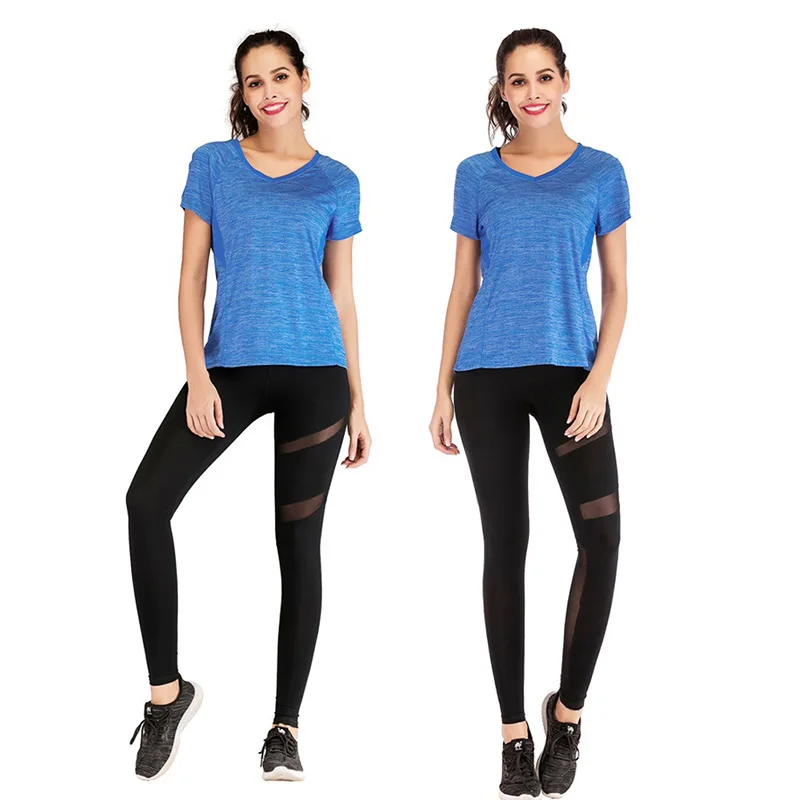 Новинка большой размер топ для йоги бега быстросохнущая женская футболка