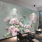 Настенные фрески на заказ, 3D обои в европейском стиле ретро, с цветами, бабочками, для гостиной, кабинета, спальни, декор для стен, росписи