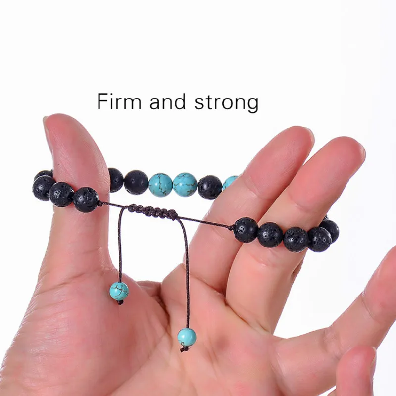 8mm Lava Volcanic Stone Tiger Eye Malachite Beads Bracelet Handmade Weave Strand Charm for Women Men | Украшения и аксессуары