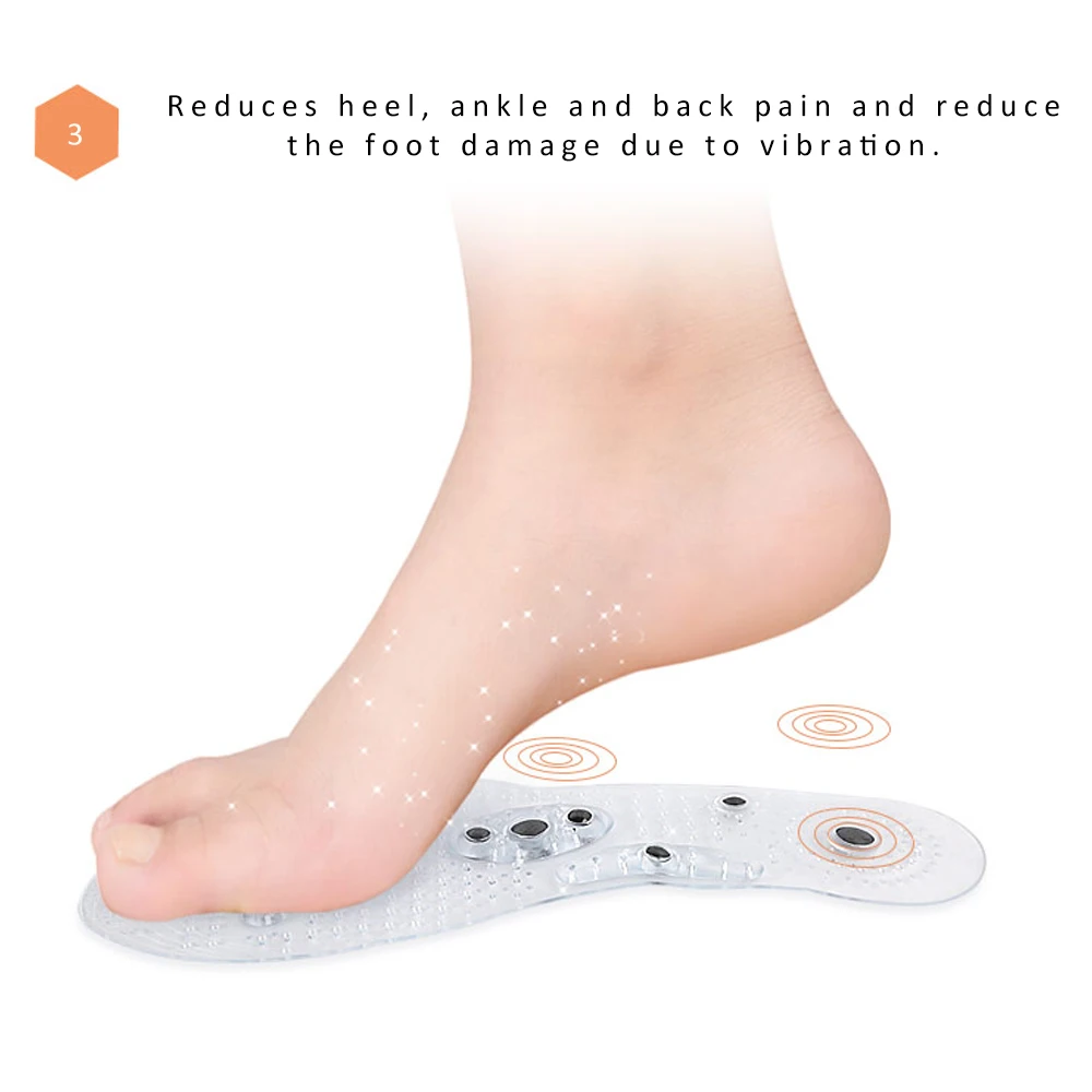 Магнитотерапевтическая стелька унисекс из прозрачного ПВХ оснащенная 8