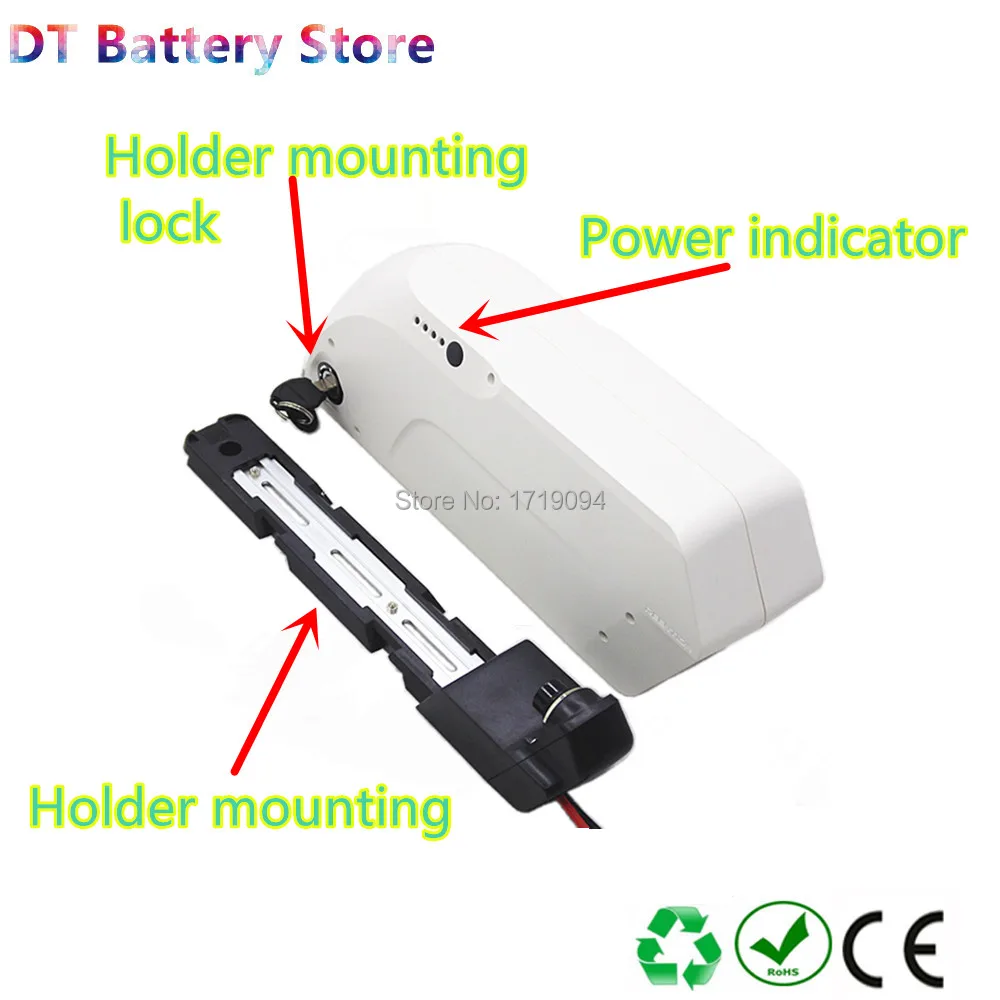 Бесплатная доставка 36 v/48 v/52 v tiger shark down tube Ebike battery 10ah 10.4ah 11.6ah 12.8ah 14ah 14.5ah 15ah 16ah 17ah 17.5ah