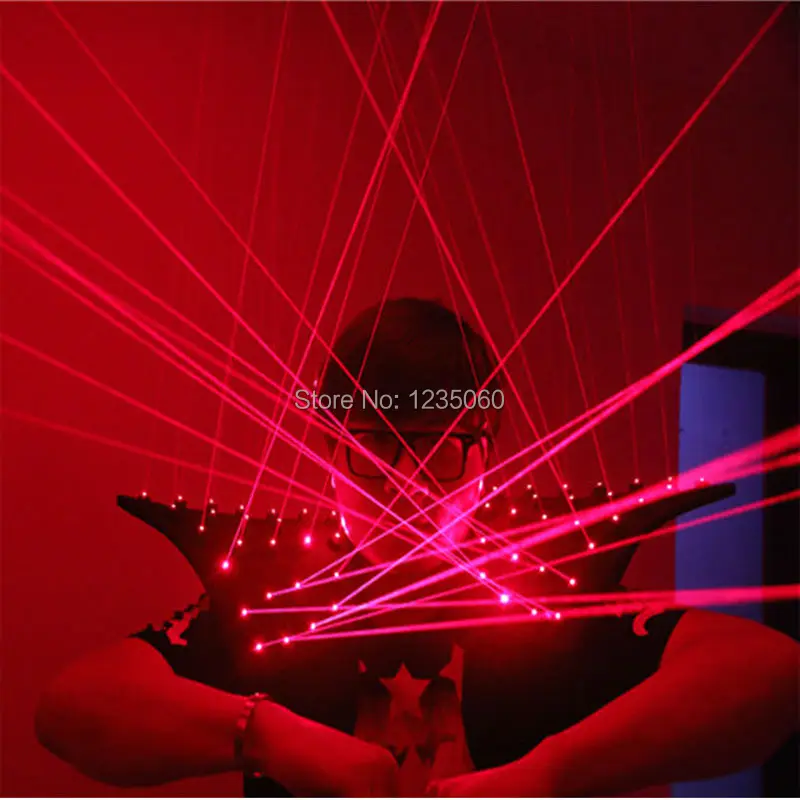 Горячая Распродажа Laserman костюмы плеча DJ красной лазерной робот костюм жилет