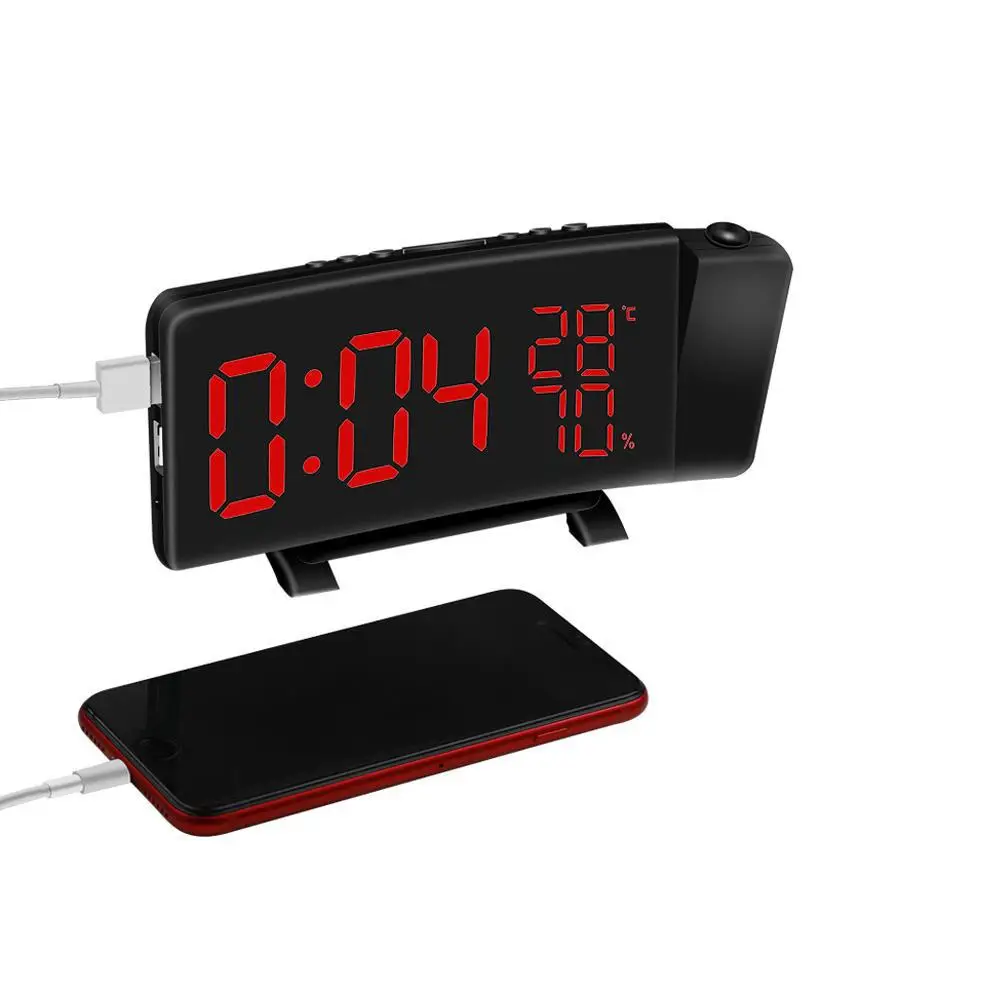 

3 Colors LED Digital Projector Radio FM Alarm Clock Table Desk Alarm Clock