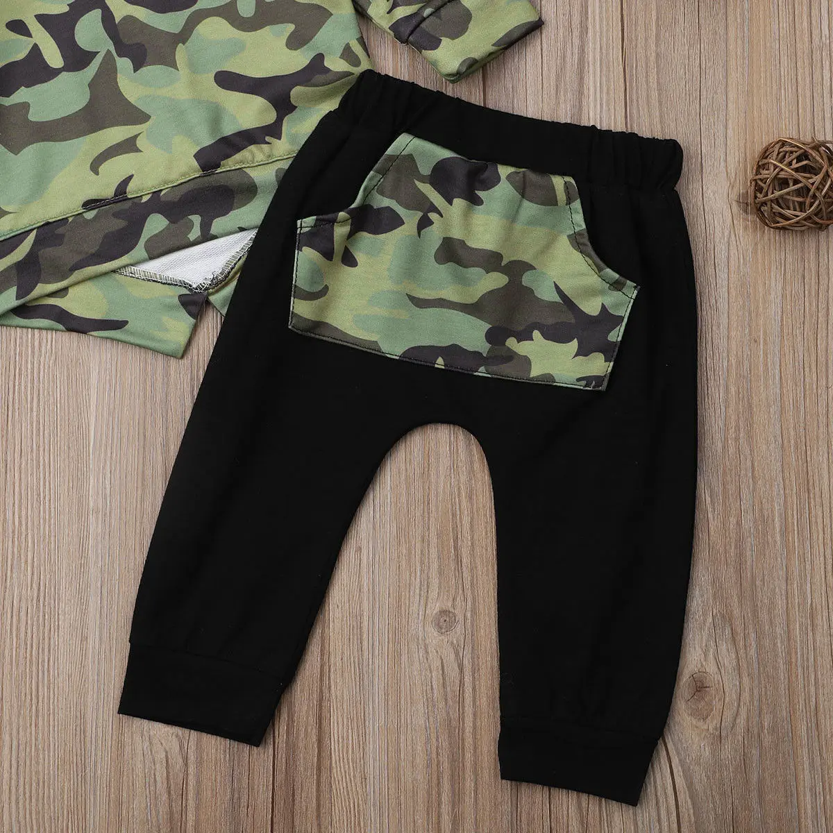 2018 Brand New Toddler Kids Baby Boys Girls Autumn Fashion Clothes 2PCS Camouflage Print Hooded 3D Ears Tops+Pants Outfit 6M-4Y | Детская