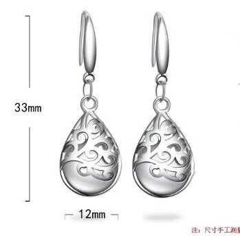 925 sterling Silver Moonlight Opal Tears pattern Drop Earrings Gift pendientes oorbellen boucle d'oreille femmes S