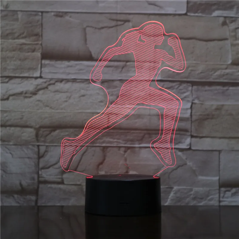 Girl Led Night Lights Running Women Figure Child Nightlight Home luminaria Lamp Sports 3d Desk Usb Bedside 1753 | Лампы и освещение