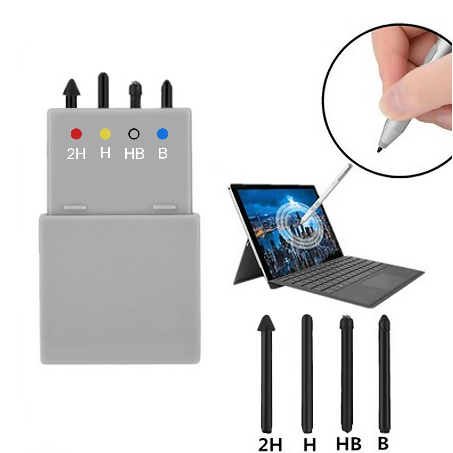 Besegad Portable Replacement Tips Tool Kit Set 2H H HB B for Microsoft Surface Pro5 Pro4 Capacitive Touch Stylus Pen | Компьютеры и