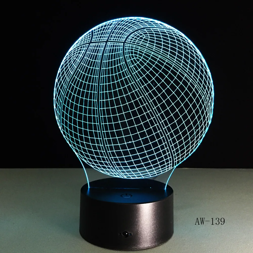 3D баскетбольный спортивный домашний декор светодиодная Иллюзия сенсорный Usb 7