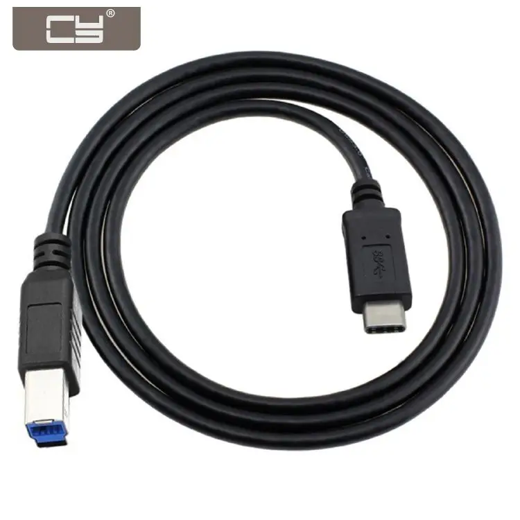 

CYSM USB-C USB 3.1 Type C Male Connector to USB Standard B Male Data Cable for Mac book & Laptop Black Color