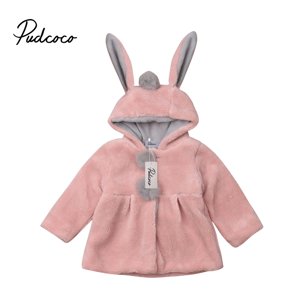 Детская куртка с капюшоном длинным рукавом и кроликом | Мать ребенок