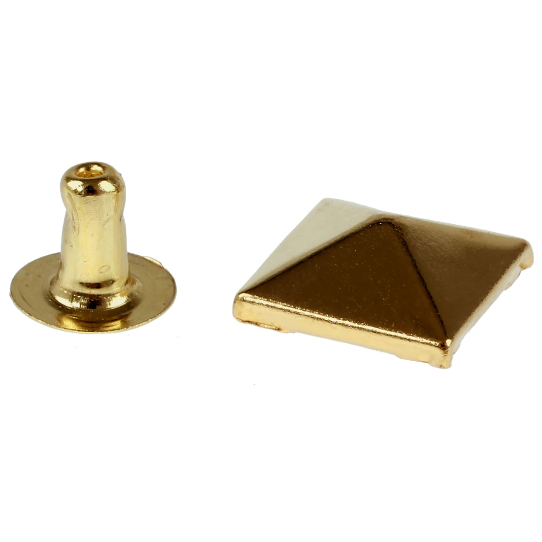 50 набор Золотые Квадратные пирамидные Шипы Заклепки Шпильки Пятна Рок Панк 10 мм |