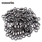 Круглый 8 Форма глаз роликовых вертлюгов твердые кольца 50 шт.пакет шарикового поворотного подшипника кольцо рыболовные карп рыболовные принадлежности