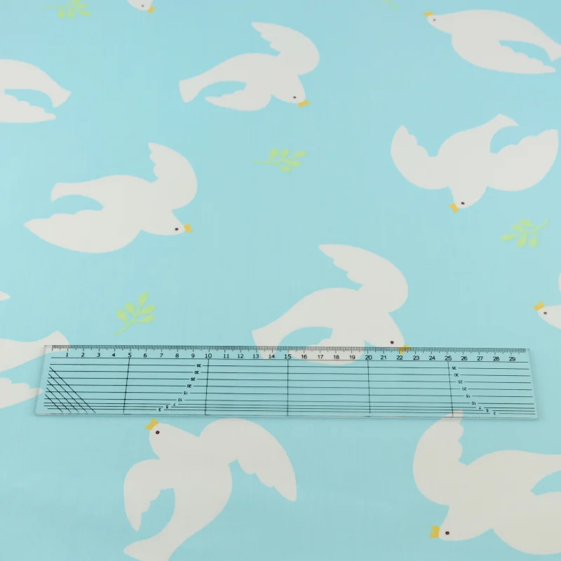 100% Cotton Fabric Blue Twill Peace Dove with Branches Design Home Textile Quilting Patchwork Decoration Bedding Sewing Clothing|dove of peace
