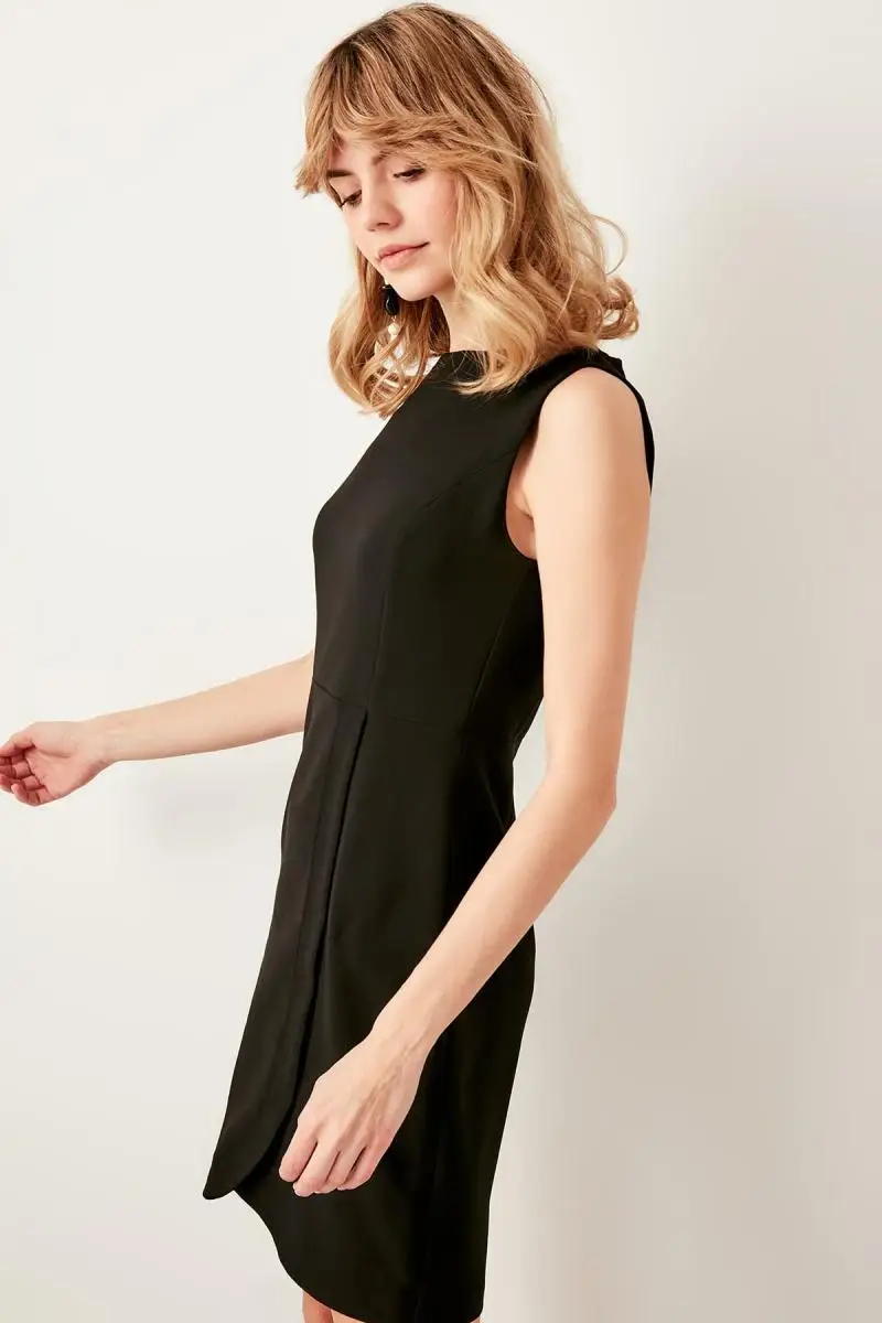 Trendyol черное платье TWOSS19AA0065|Женские платья| |