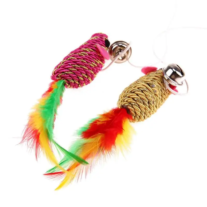 Палка в форме мыши игрушки для кошек Интерактивная забавная ловушка перо