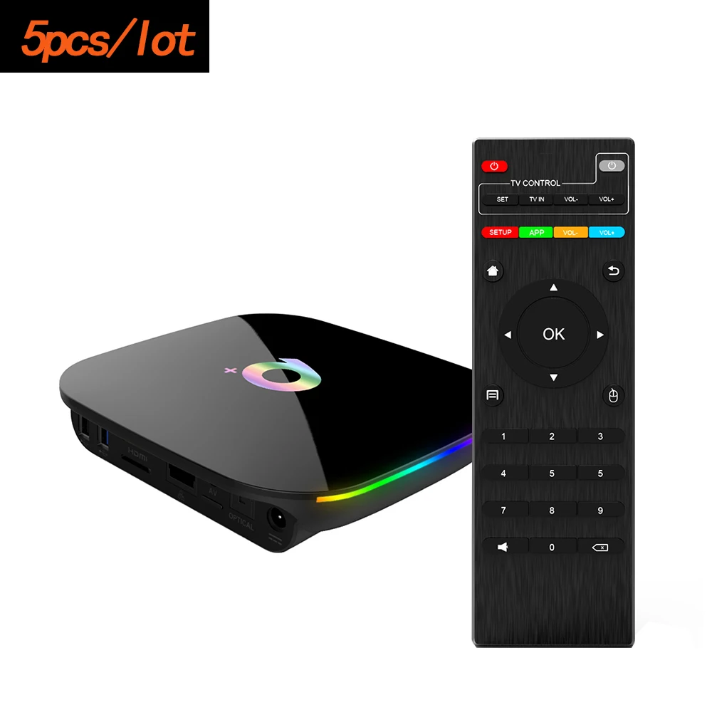 ТВ-приставка Allwinner H6 Q + Smart TV Box 5 шт./партия Android 9 0 1080P 6K HD 2 4G Wi-Fi медиаплеер USB 3 DDR3 4 Гб