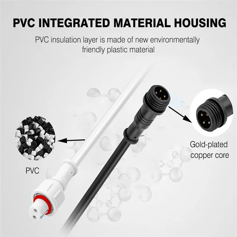 CLAITE 3 Pin 5A 18AWG белый черный инженерный стиль водонепроницаемый IP67 разъем мама и