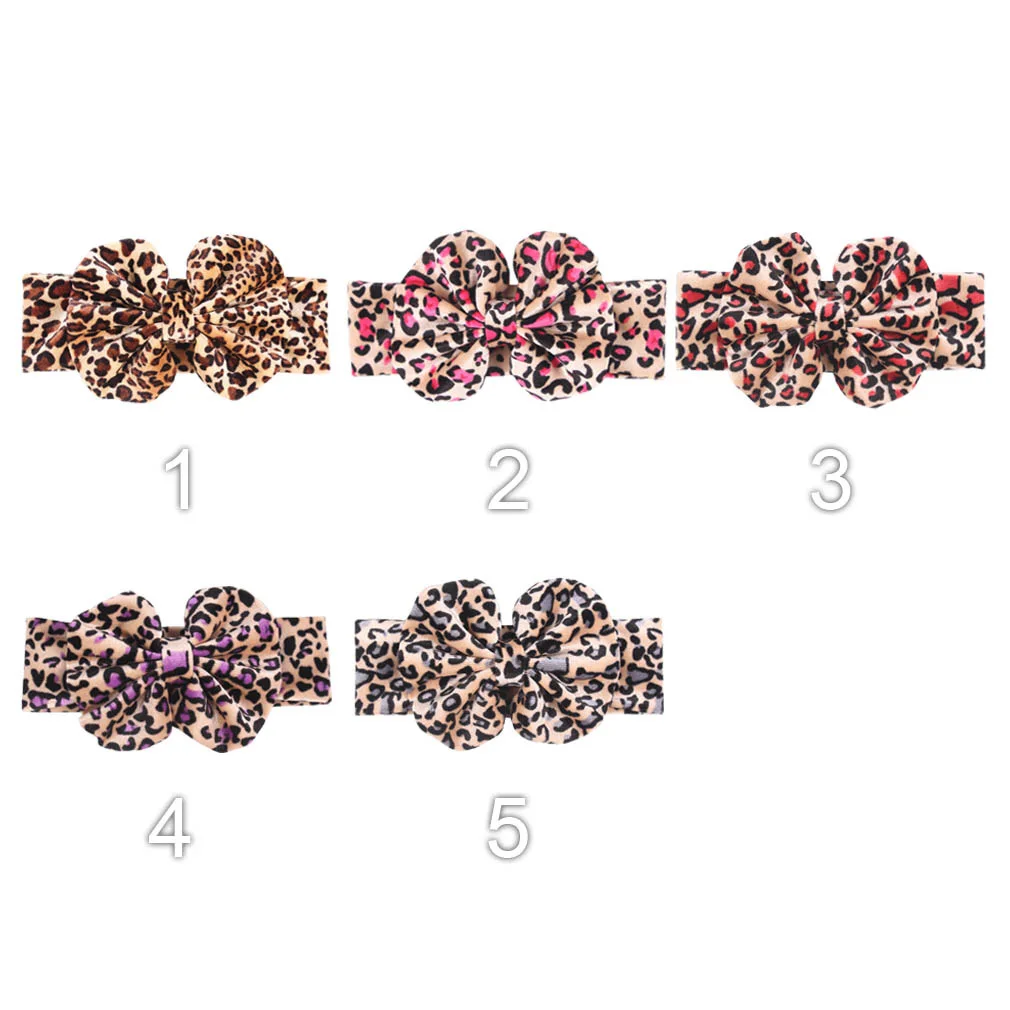 1pcs 2019 5'' Leopard Velvet Headband For Girls Soft Elastic Hair Band Printed Hairband Floppy Bow Kids Accessories | Детская