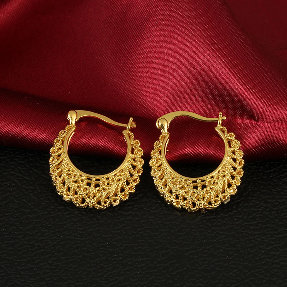 1 пара шармов классические серьги выдалбливают кошелек стиль уха золотого цвета