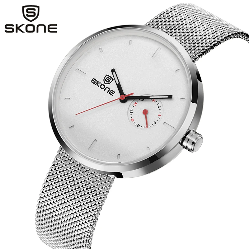 SKONE часы мужские водонепроницаемые Relojes Hombre роскошные деловые из нержавеющей